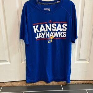 adidas Royal Blue Kansas Jayhawks Graphic Tee Size XL